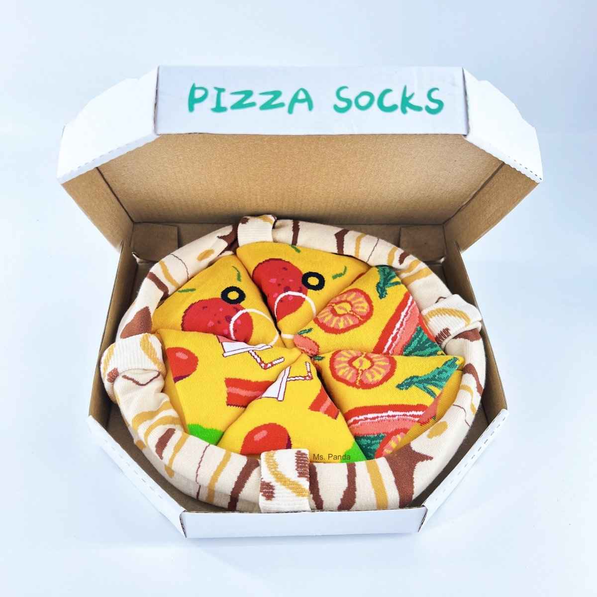 Pizza Socks Gift Box – 4 Pairs of Funny Food-Themed Socks