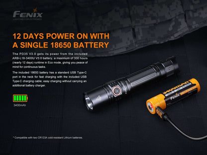 Fenix PD35 V3.0 Everyday Carry Flashlight - 1700 Lumens Otarealm
