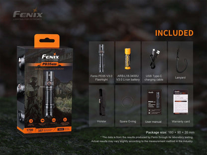 Fenix PD35 V3.0 Everyday Carry Flashlight - 1700 Lumens Otarealm