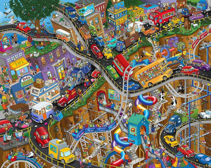 Getting Away 1000 Piece Jigsaw Puzzle by Springbok Puzzles - Wacky Rush Hour Fun