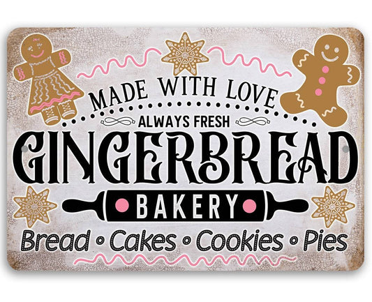 Gingerbread Bakery - Metal Sign