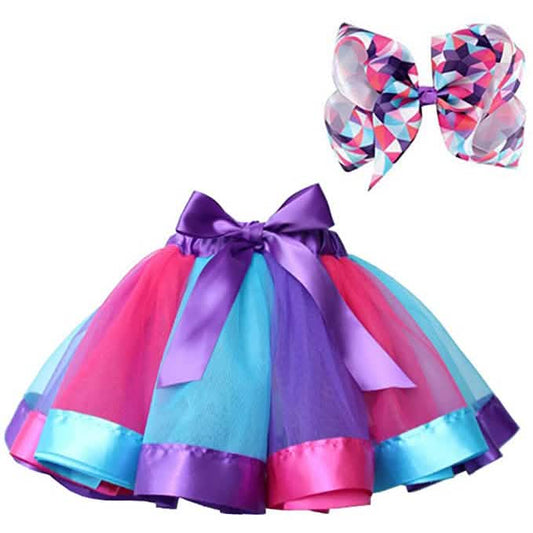 Girl's Layered Ballet Tulle Rainbow Tutu Skirt Otarealm