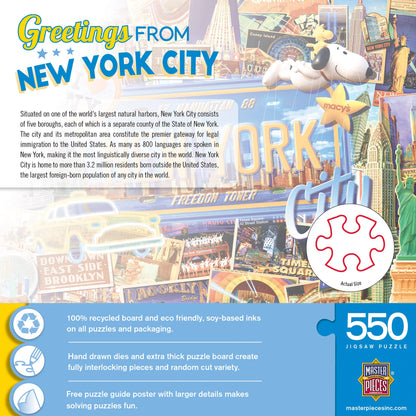 Greetings From New York - 550 Piece Jigsaw Puzzle by Masterpieces Puzzles