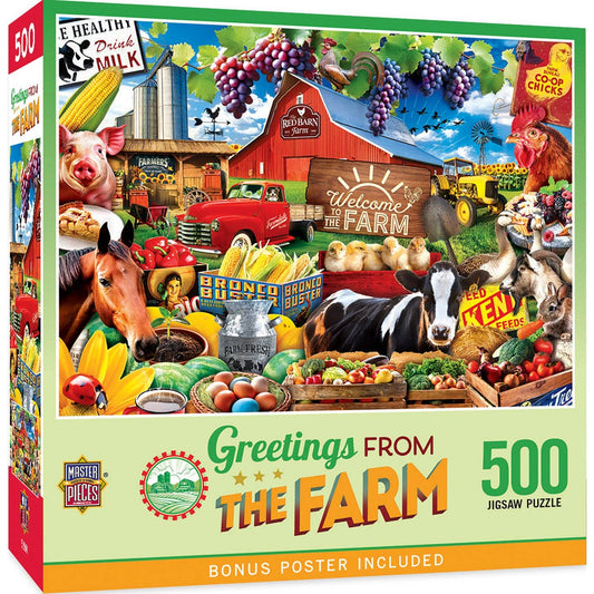 Greetings From the Farm 500 Piece Jigsaw Puzzle by Masterpieces Puzzles