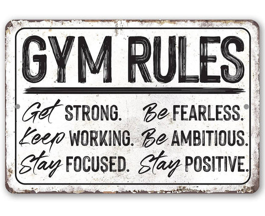 Gym Rules - Metal Sign