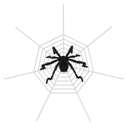 Halloween Decorations Spider 49" with 126" Tarantula Mega Spider Web Otarealm