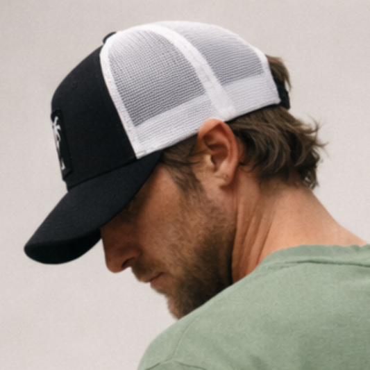 KX Palm Thunder Trucker Hat (Black with White patch)