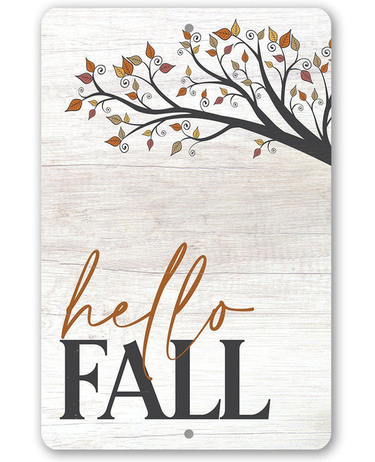 Hello Fall - Metal Sign