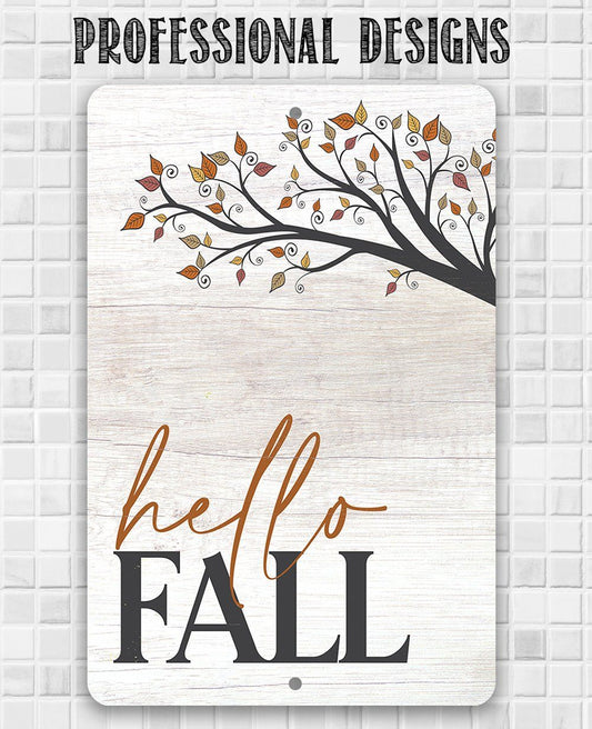 Hello Fall - Metal Sign