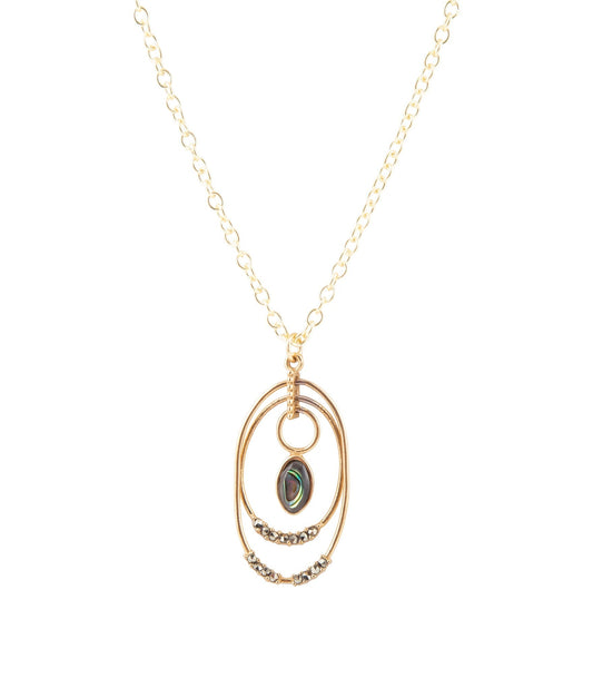 Henley Blue Abalone Golden Pendant Necklace Otarealm