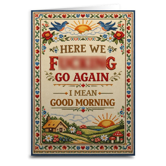 Here We F--king Go Again Card