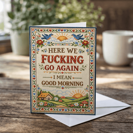 Here We F--king Go Again Card