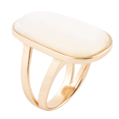 High Class White Mother of Pearl Golden Ring Otarealm