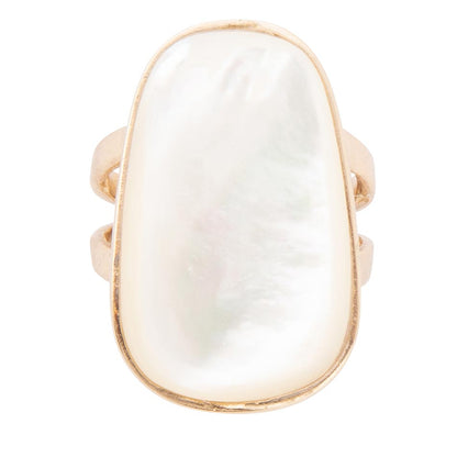 High Class White Mother of Pearl Golden Ring Otarealm