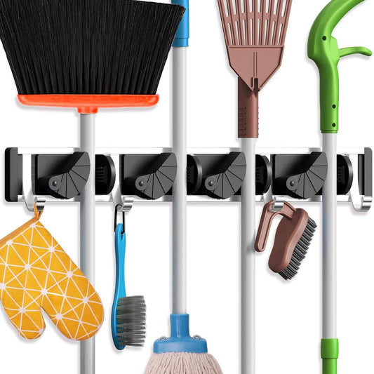 Holikme Mop Broom Holder Wall Mount Metal Pantry Organization Otarealm