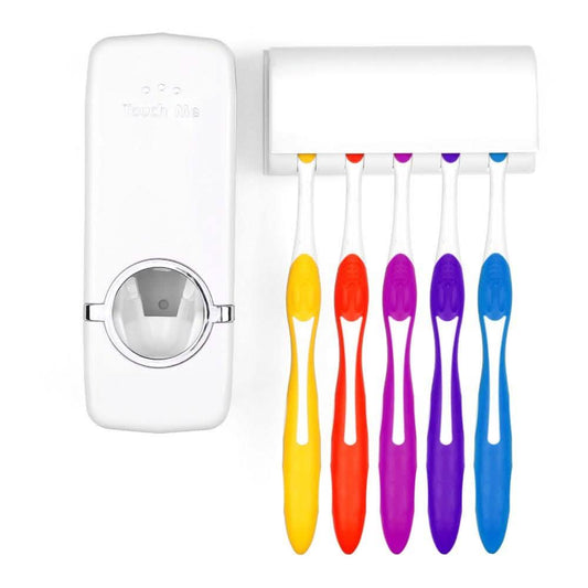 Home Automatic Toothpaste Dispenser + 5 Toothbrush Holder Set