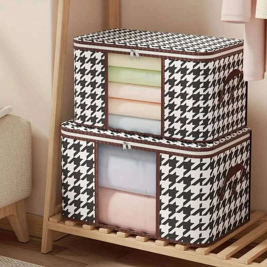 Houndstooth Large Storage Bag Otarealm