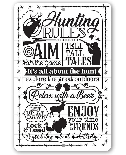Hunting Rules - Metal Sign