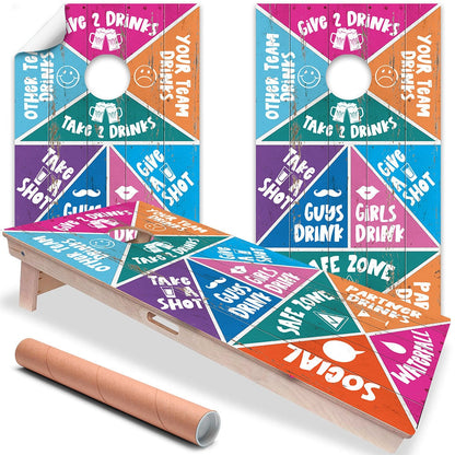 Drinking Game 1 - Cornhole Board Wrap - Set of 2