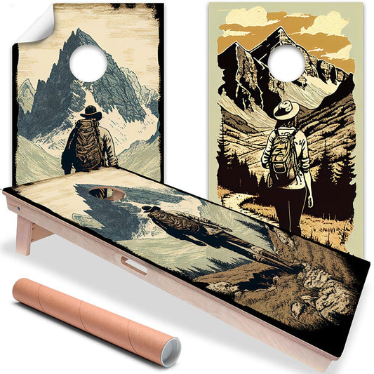 Hikers Outdoors - Cornhole Board Wrap - Set of 2