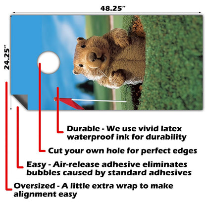 Gopher Golf - Cornhole Board Wrap - Set of 2