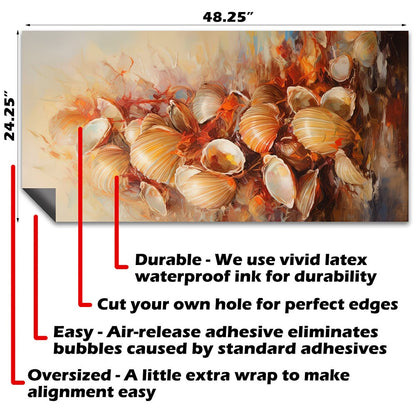 Shells Painting - Cornhole Board Wrap - Set of 2