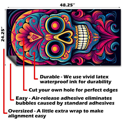 Sugar Skulls - Cornhole Board Wrap - Set of 2