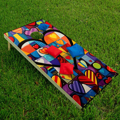 Heart to Heart - Cornhole Board Wrap - Set of 2