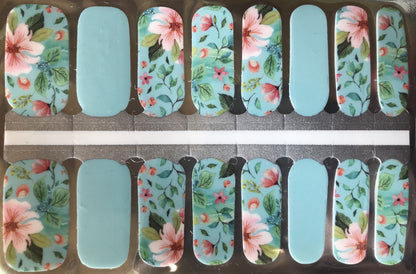 Aqua Blue Floral