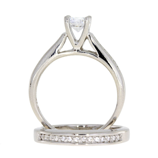Cubic Zirconia CZ SS Bridal Sterling Silver