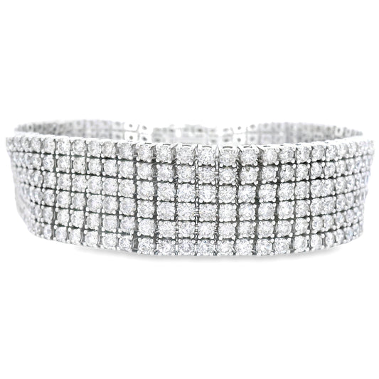 20.00ct Diamond Tennis Bracelet 14KT White Gold