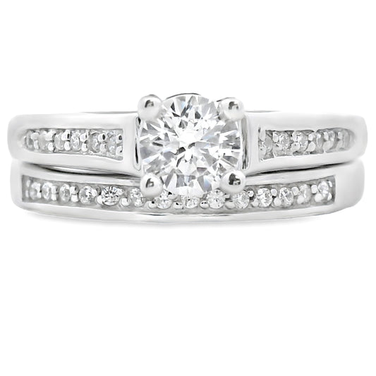 Cubic Zirconia CZ SS Bridal Sterling Silver