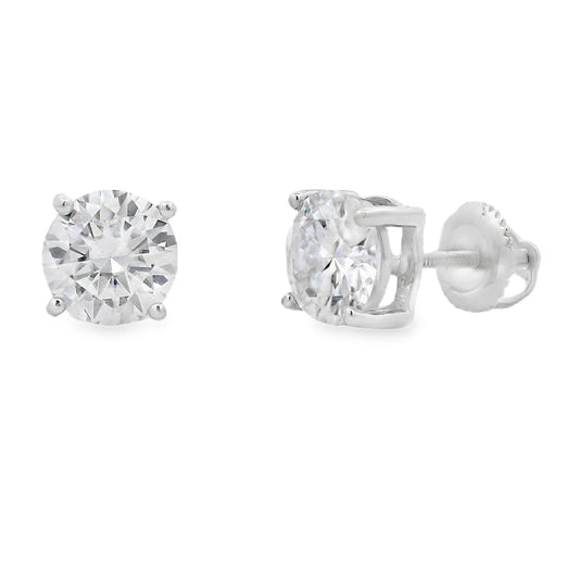 2.40ct Moissanite Stud Earrings Sterling Silver