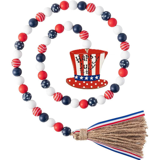 Independence Day Wooden Bead Wreath Otarealm