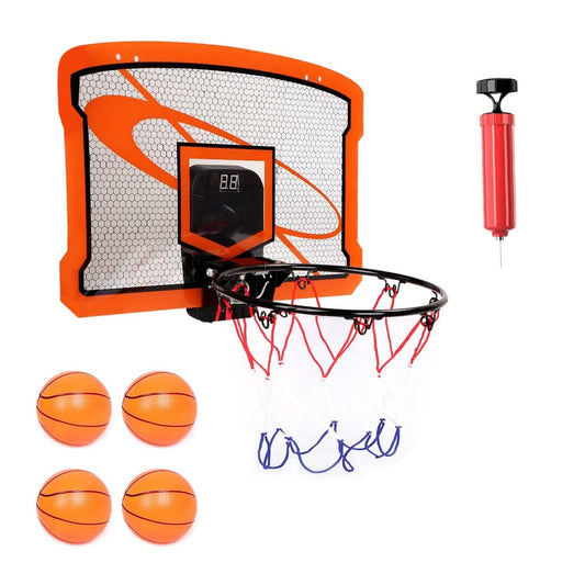 Indoor Mini Basketball Hoop Set with 4 Inflatable Balls Electric Audio Scorer Otarealm