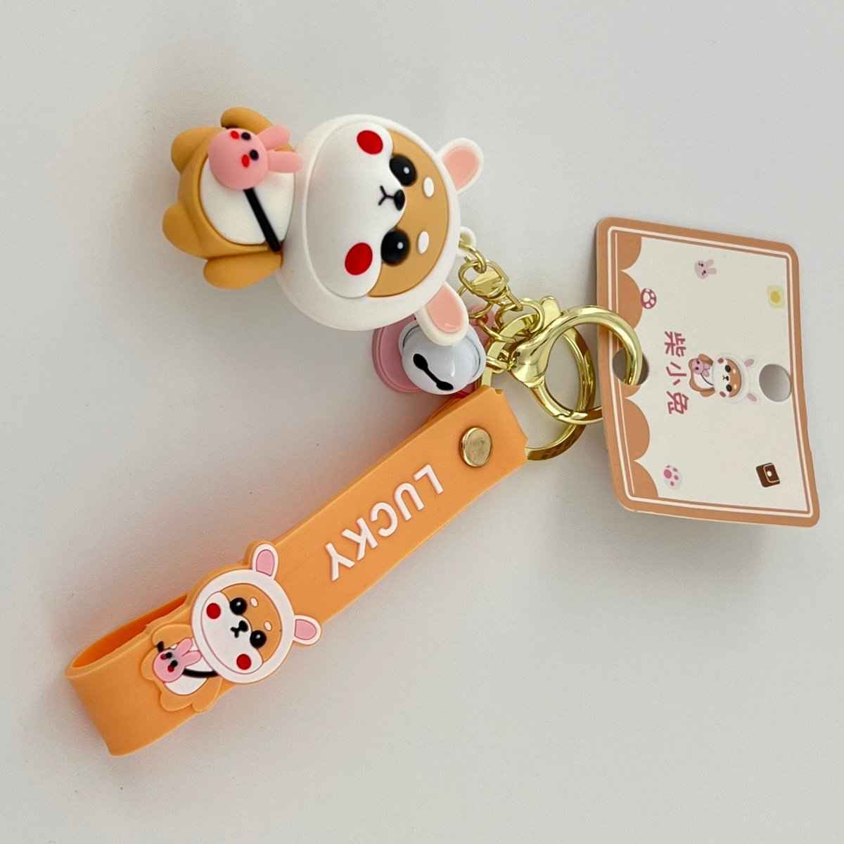 Kawaii Bunny Shiba Inu Keychain for Keys and Cute Gift Giving