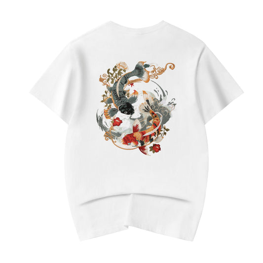 KH880 Yin Yang Koi Embroidery Tee
