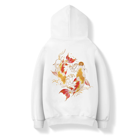 KH9013 Golden Koi Fish Embroidery Hoodie