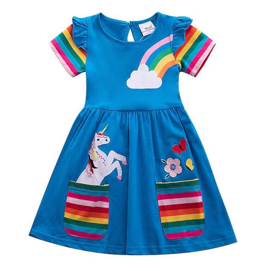 Kids Little Girls' Knee-length Short Sleeve Dress Otarealm