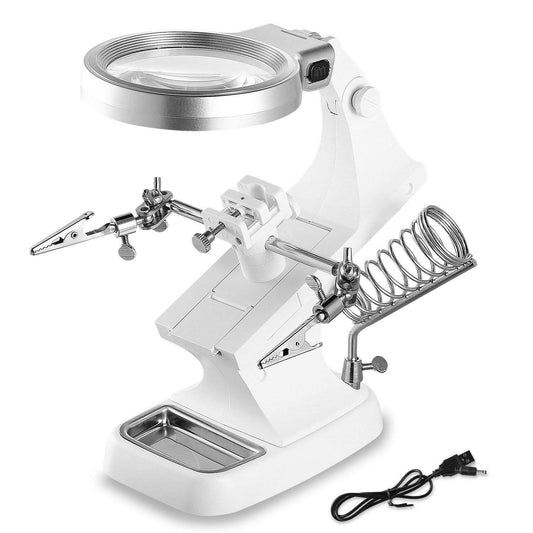 LED Lights Helping Hands Magnifying Glass Otarealm