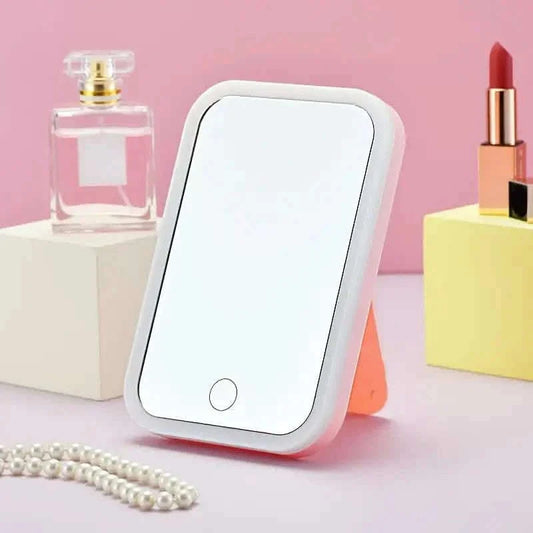 LED Makeup Mirror Touch Screen 3 Light Portable Standing Folding Vanity Mirror Otarealm
