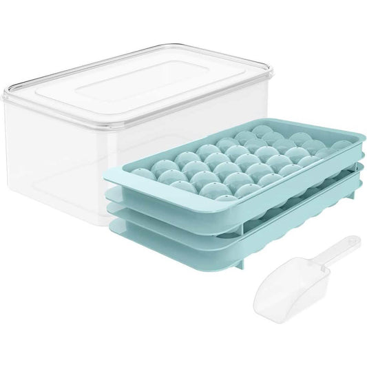Lid & Bin Ice Ball Maker Mold for Freezer Otarealm