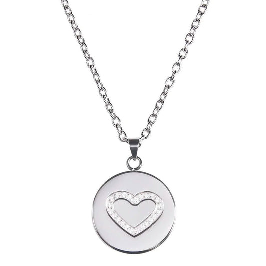 Love, Faith, & Survival Cubic Zirconia Disc Necklace