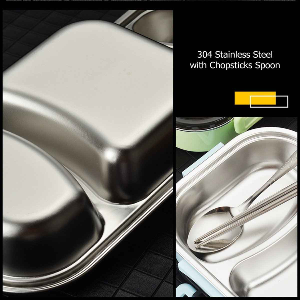 Bento Lunch Box – Includes Thermos Bag, Spoon &  Chopsticks
