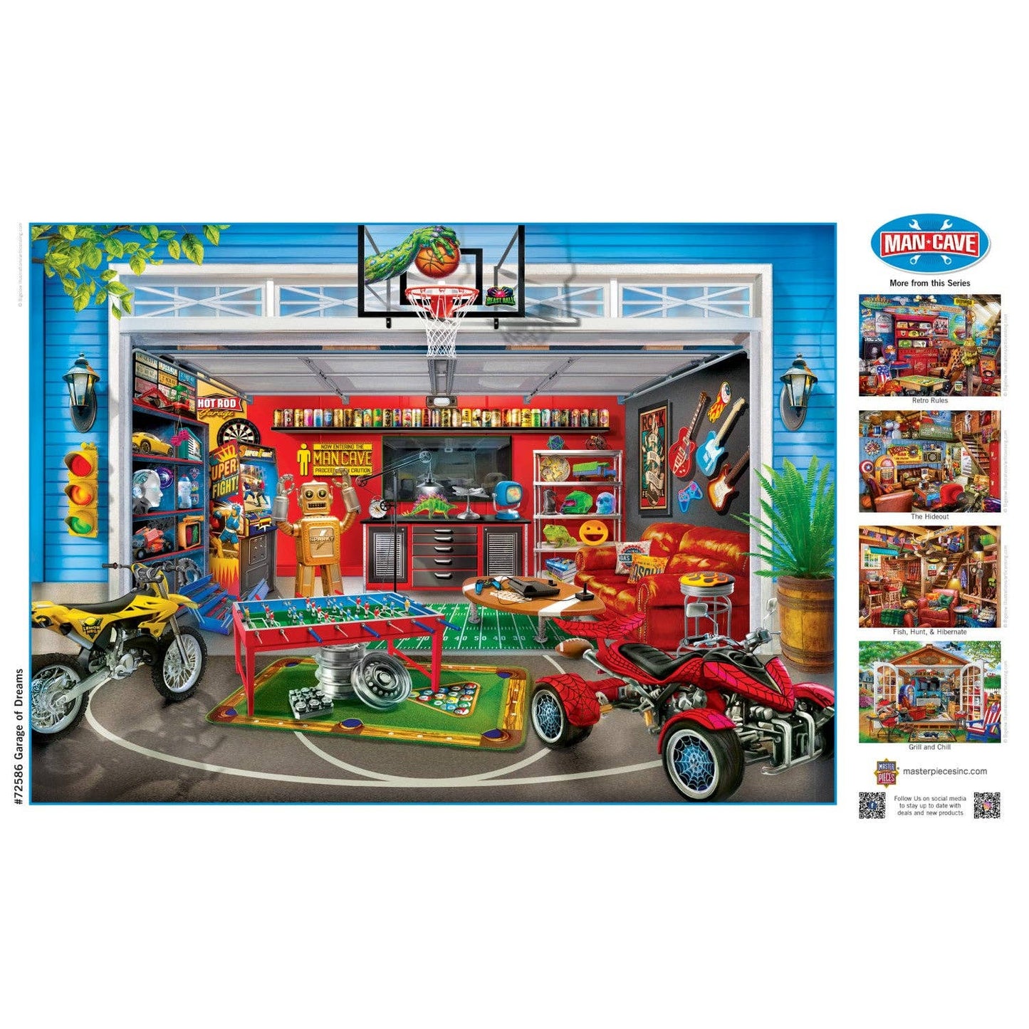 Man Cave Garage of Dreams 1000 Piece Jigsaw Puzzle | Masterpieces Puzzles