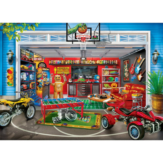 Man Cave Garage of Dreams 1000 Piece Jigsaw Puzzle | Masterpieces Puzzles
