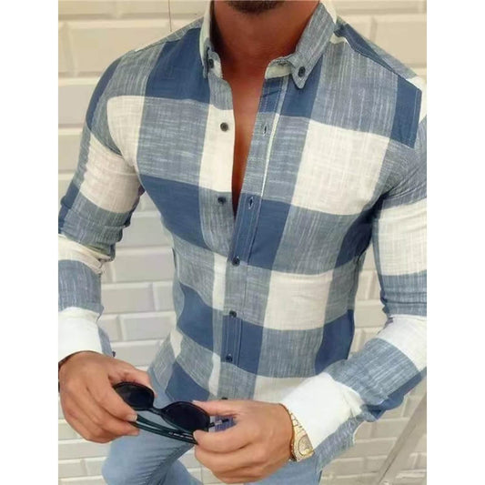 Men's Shirt Bishop Sleeve Collar Shirt