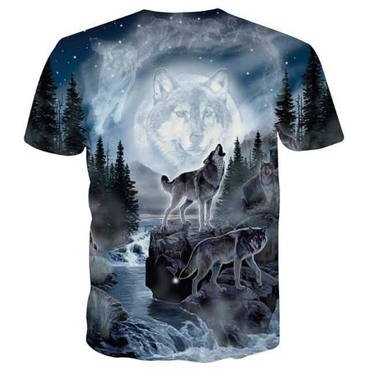 Men's T-Shirt 3D Animal Print Short Sleeve Daily Tops Streetwear Exaggerated Rainbow