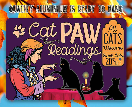 Cat Paw Readings - Metal Sign