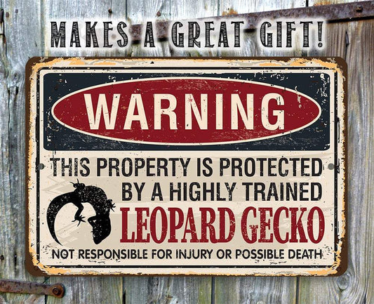 Property Protected By Leopard Gecko - Metal Sign